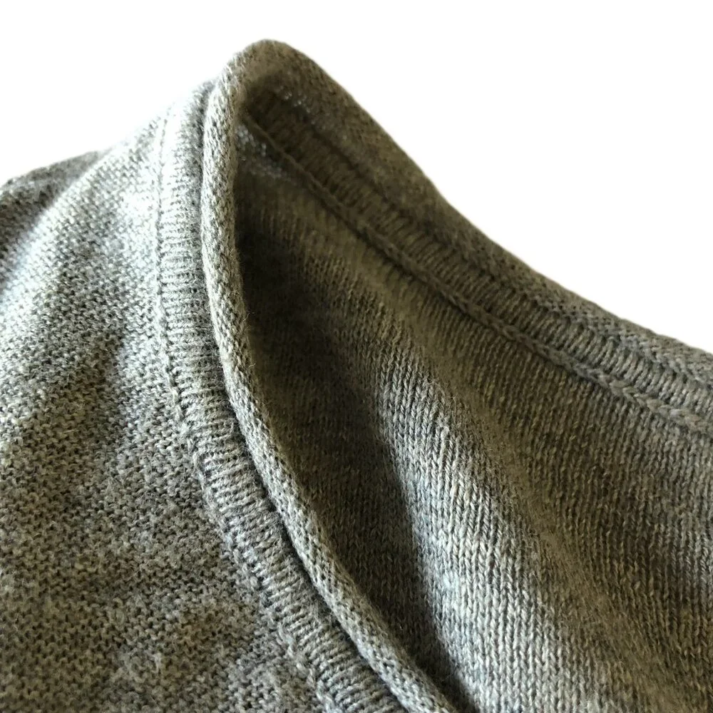 Vince Tan Black Color Block Sweater 100% Cotton Scoop Neck Drop Shoulder Stretch - Picture 4 of 15